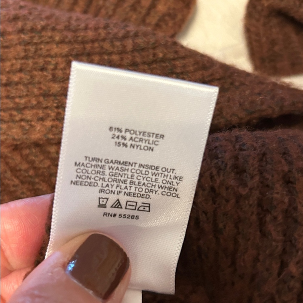 Express Chocolate Ribbed Knit Sweater - Picture 9 of 9